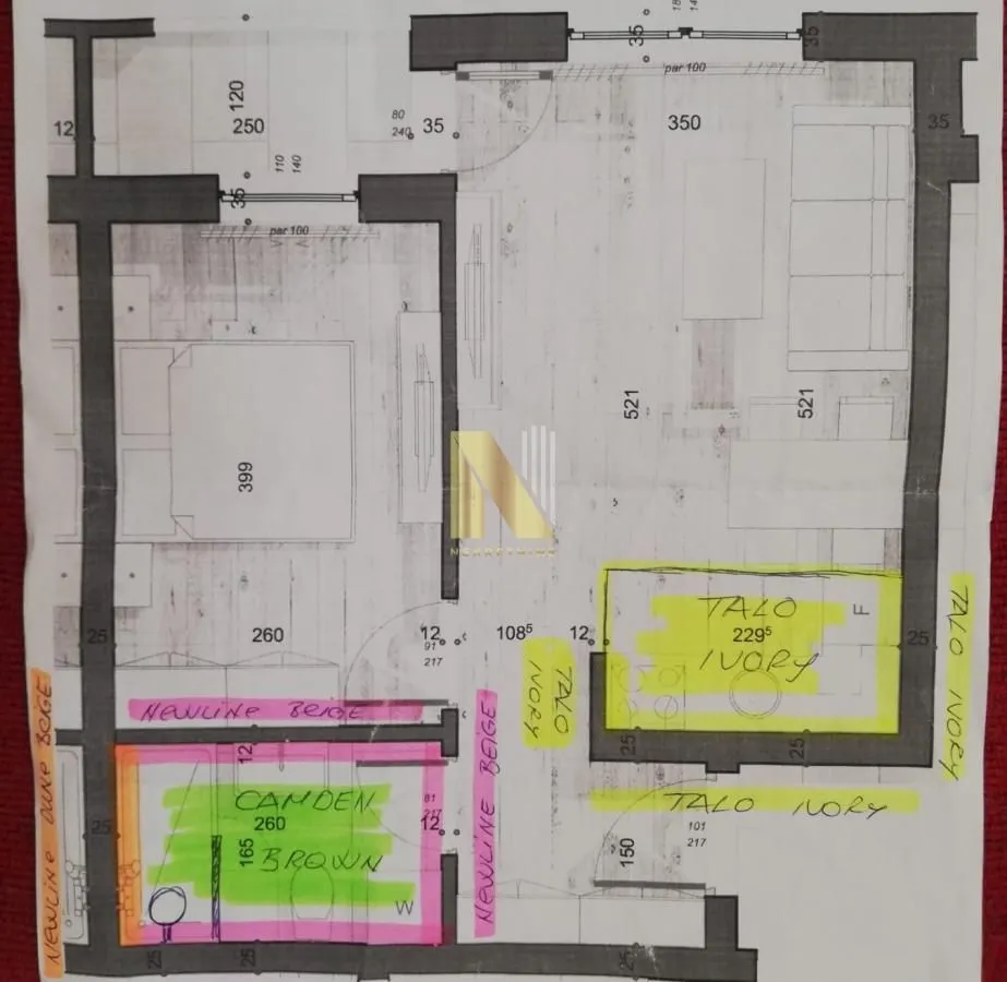 Osnova stana sa rasporedom prostorija i dimenzijama.