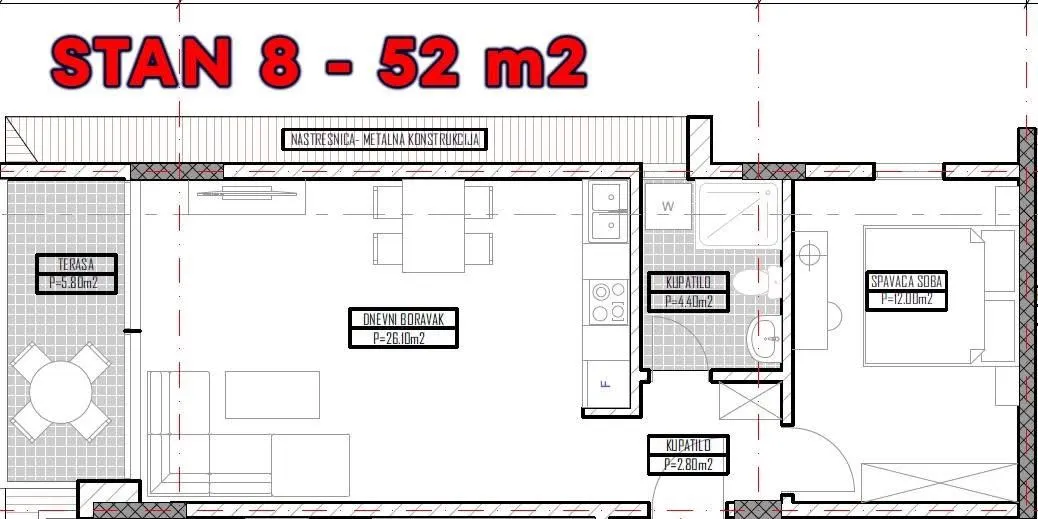 Prodaja, jednosoban stan, 52m², Ulcinjsko Polje, Ulcinj
