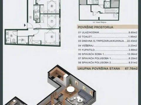 Prodaja, trosoban stan, 68m², Čukarica, Beograd - image 3