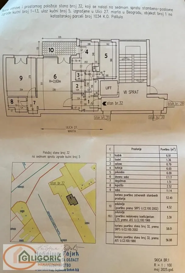 Sale, two bedroom apartment, 57m², Botanička Bašta, Palilula Sve Podlokacije