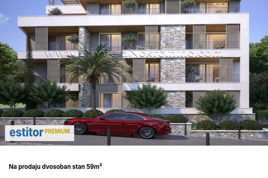Prodaja, dvosoban stan, 59m², Tivat, Crna Gora