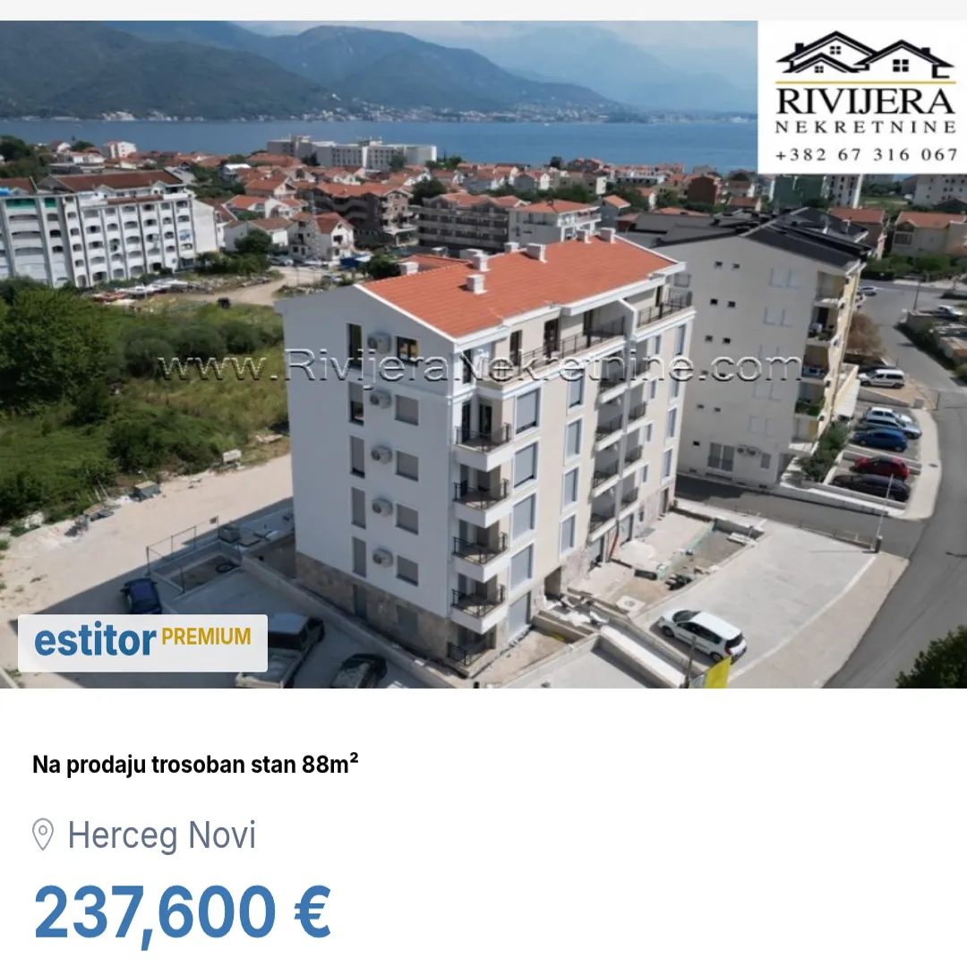 Sale, three bedroom apartment, 88m², Bijela, Herceg Novi