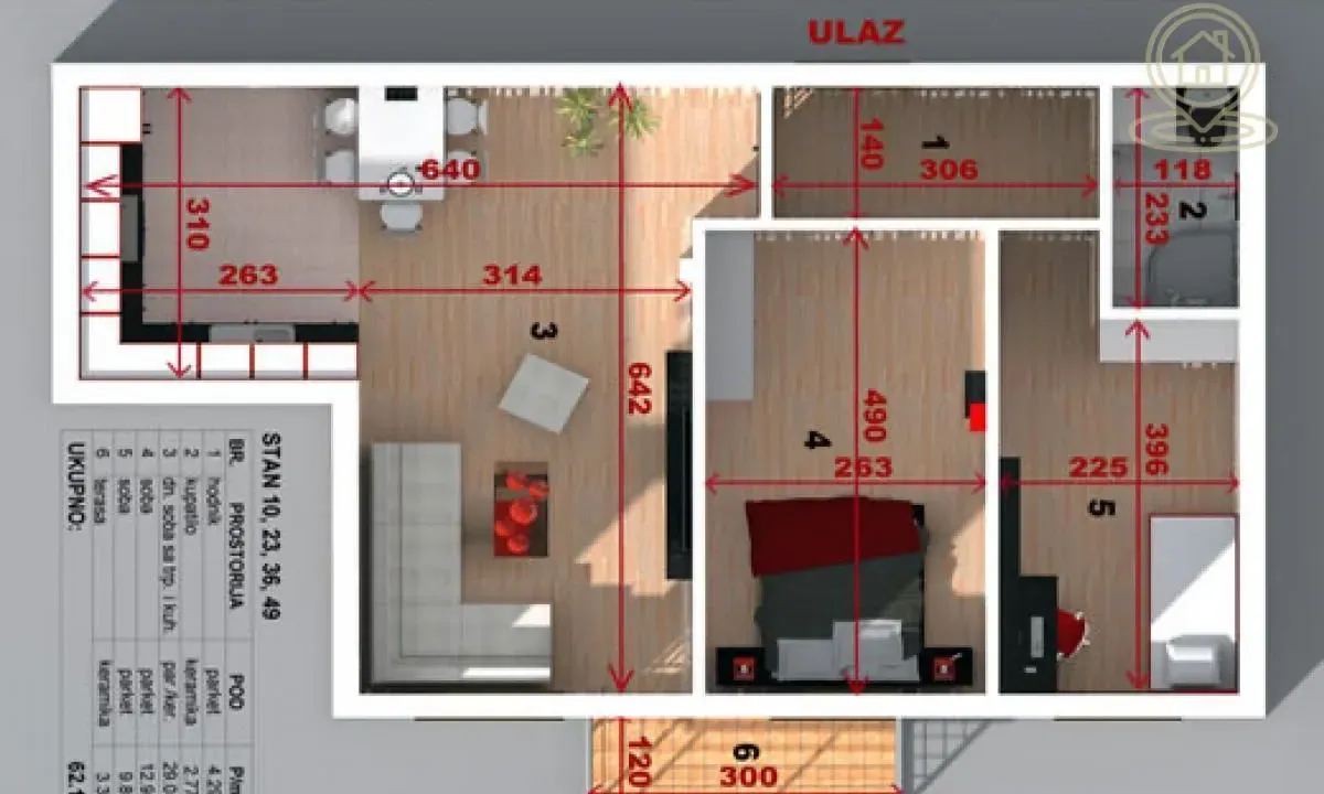 Prodaja, dvosoban stan, 63m², Nova Detelinara, Novi Sad Sve Podlokacije