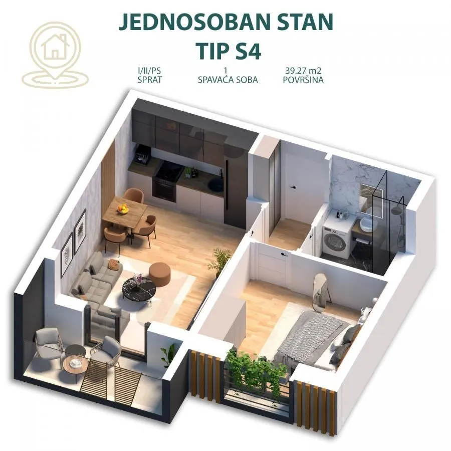 Prodaja, dvosoban stan, 39m², Centar, Vrnjačka Banja