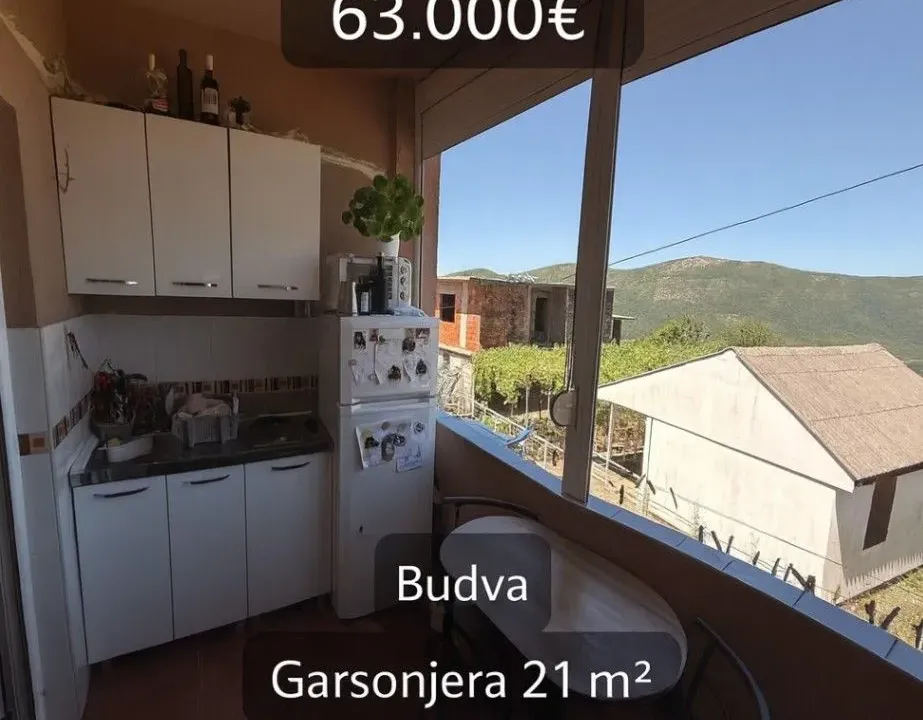 Prodaja, garsonjera, 21m², Prijevor, Budva