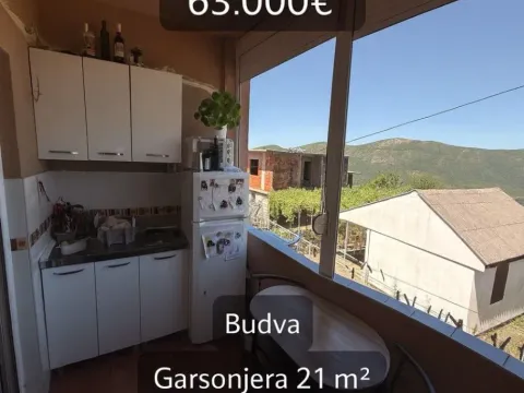 Prodaja, garsonjera, 21m², Prijevor, Budva