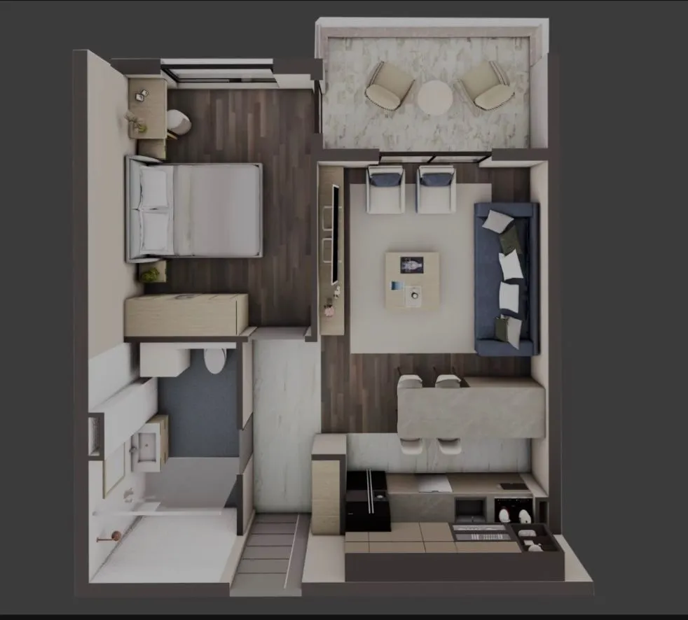 Sale, one bedroom apartment, 50m², Centar, Bar