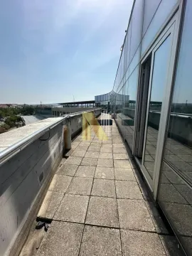 Spacious paved terrace with a metal railing and a glass facade. - image 12