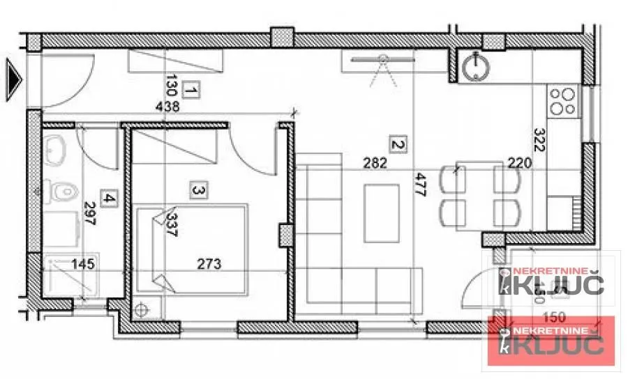 Prodaja, dvosoban stan, 43m², Železnička Stanica, Novi Sad Sve Podlokacije