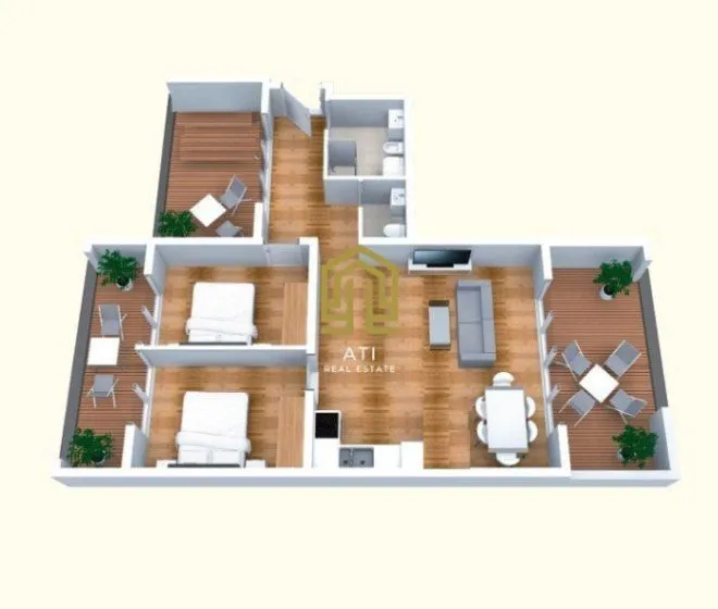 Prodaja, dvosoban stan, 65m², Bečići, Budva