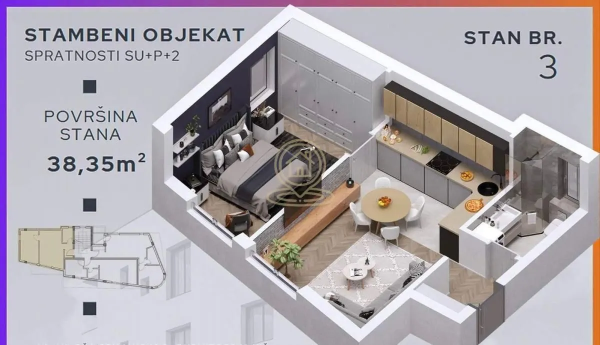 Sale, one bedroom apartment, 38m², Palilula, Niš