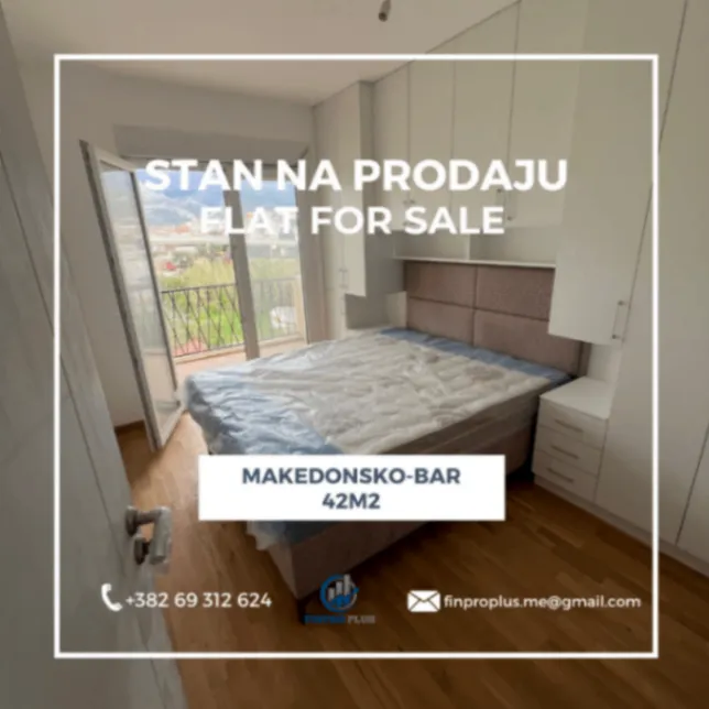 Prodaja, jednosoban stan, 42m², Makedonsko naselje, Bar