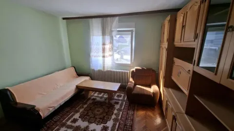 Dnevna soba sa garniturom za sedenje, stočićem i drvenim ormarima. - image 11