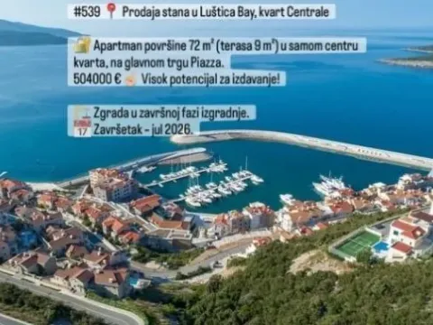 Prodaja, dvosoban stan, 72m², Luštica, Herceg Novi
