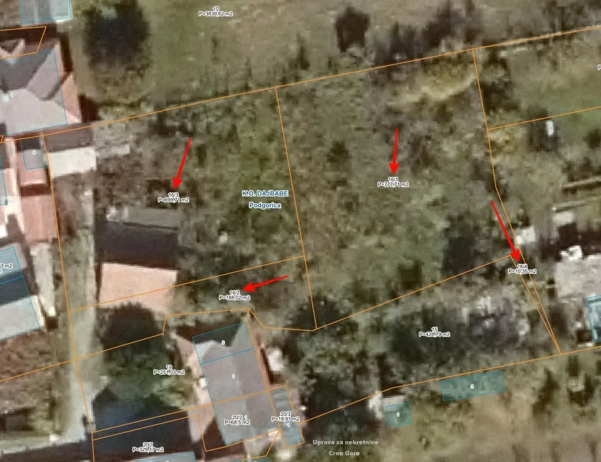 Prodaja, plac, 1676m², Dahna, Podgorica