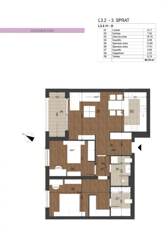 Prodaja, dvosoban stan, 80m², Podgorica, Crna Gora