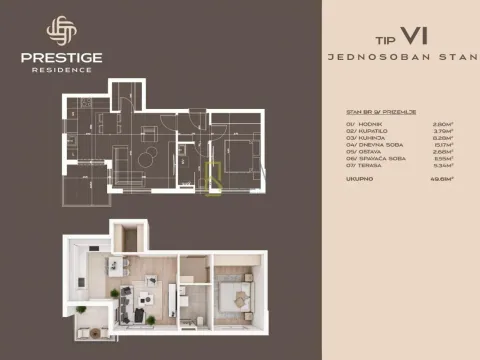 Sale, one bedroom apartment, 47m², Zabjelo, Podgorica - image 7