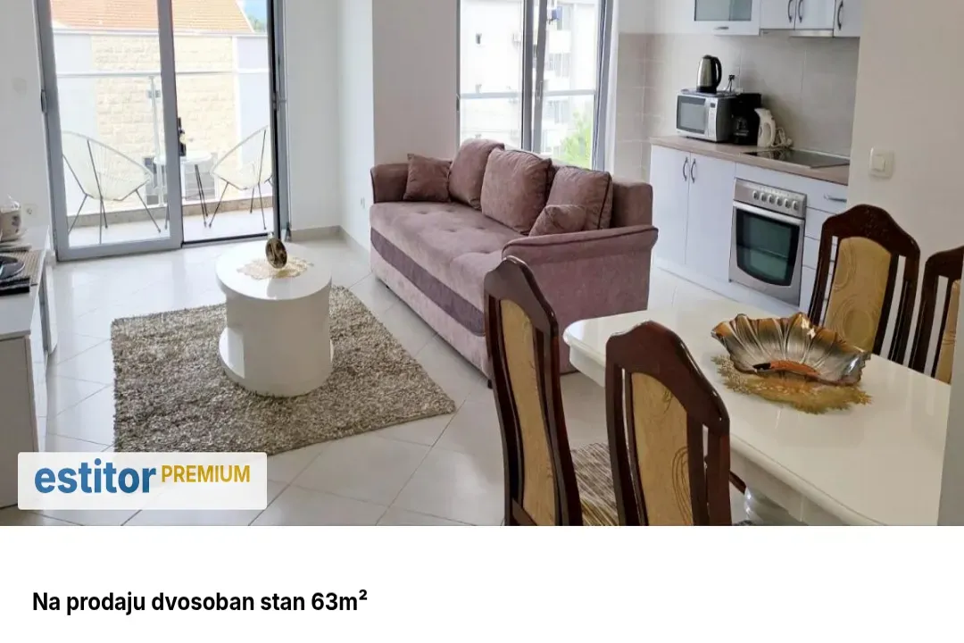 Prodaja, dvosoban stan, 63m², Tivat, Crna Gora