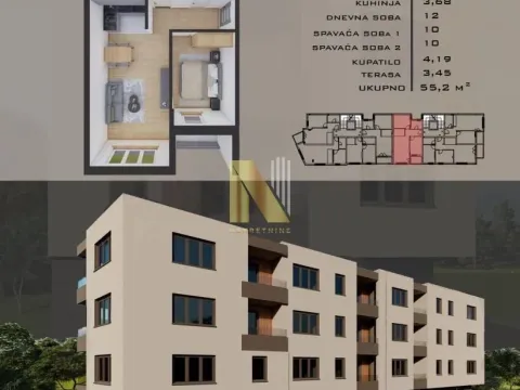 Prodaja, dvosoban stan, 53m², Telep, Novi Sad Sve Podlokacije - image 1