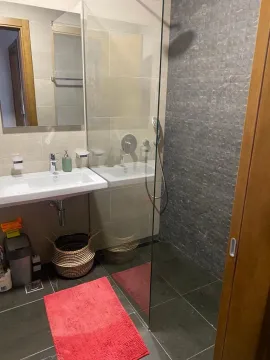Modernly equipped bathroom with a walk-in shower and sink. - image 6