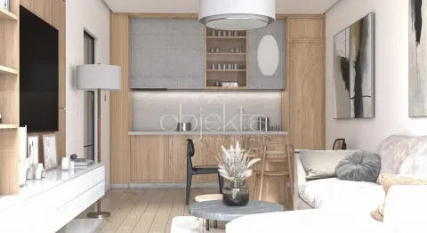 Modern living room with kitchen and dining area. - image 9