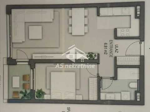 Rent, two bedroom apartment, 57m², Novi Beograd Blok 65, Novi Beograd Sve Podlokacije - image 11