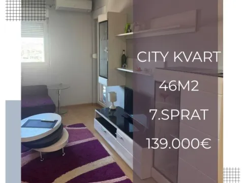 Sale, one bedroom apartment, 46m², City Kvart, Podgorica