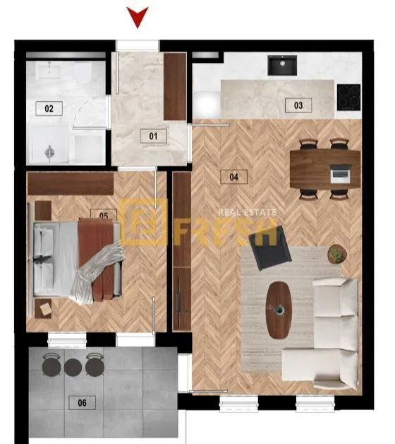 Prodaja, jednosoban stan, 57m², Zabjelo, Podgorica