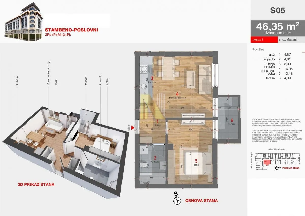 Prodaja, dvosoban stan, 46m², Centar, Novi Sad