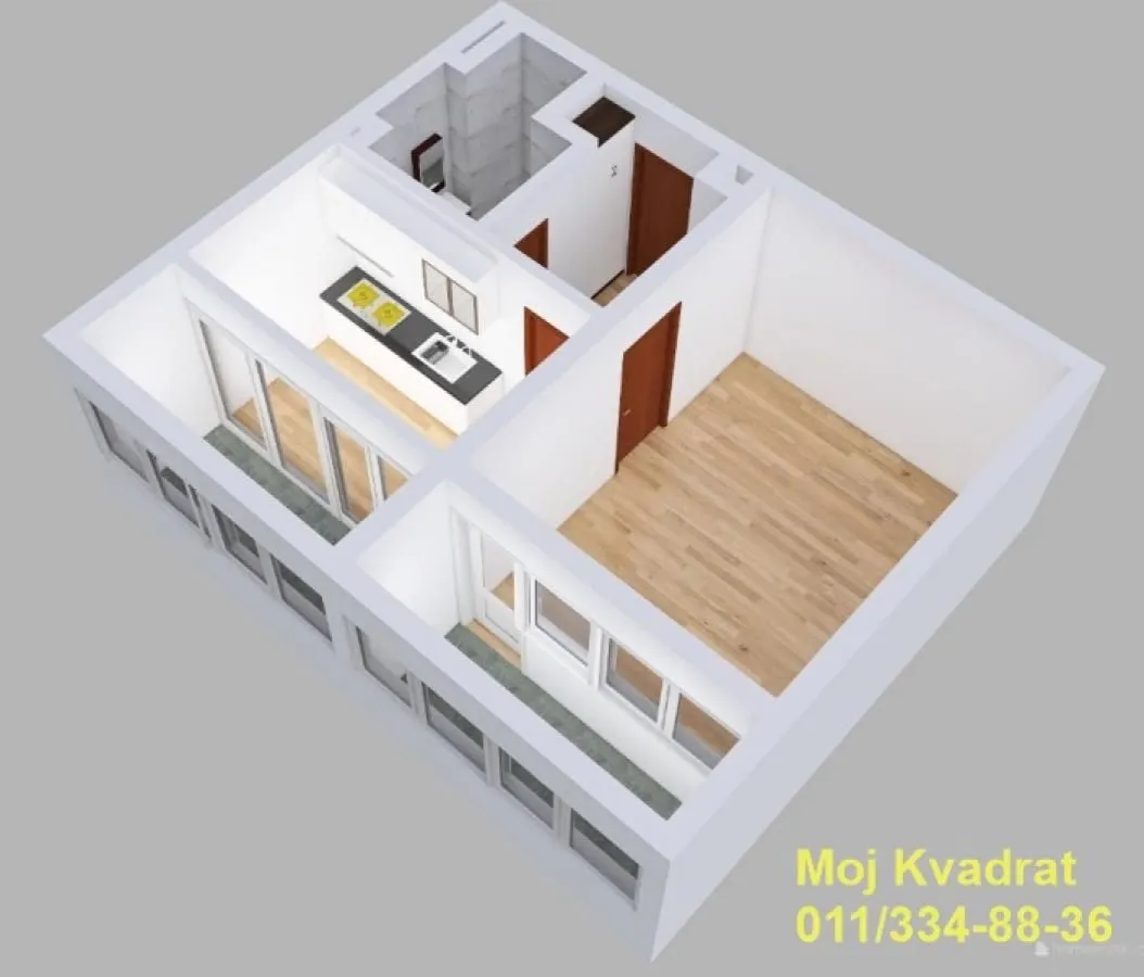 Prodaja, jednosoban stan, 45m², Novi Beograd Blok 45, Novi Beograd Sve Podlokacije