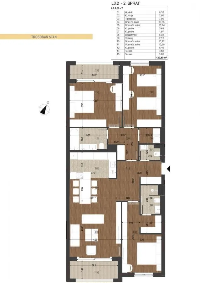 Prodaja, trosoban stan, 120m², Podgorica, Crna Gora