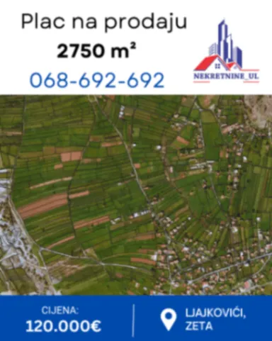 Prodaja, plac, 2750m², Botun, Podgorica