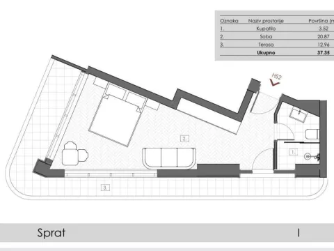 Prodaja, jednosoban stan, 37m², Centar, Bar - image 6