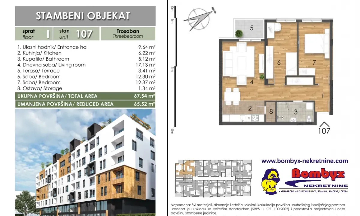 Prodaja, trosoban stan, 69m², Telep, Novi Sad Sve Podlokacije