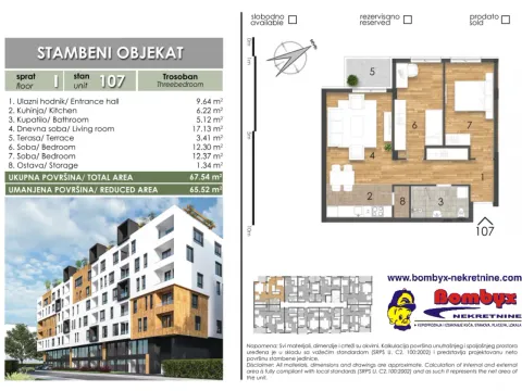 Prodaja, trosoban stan, 69m², Telep, Novi Sad Sve Podlokacije - image 1