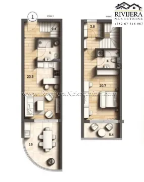 Sale, one bedroom apartment, 83m², Tivat, Crna Gora - image 6