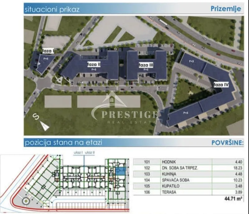 Prodaja, jednosoban stan, 45m², Zabjelo, Podgorica