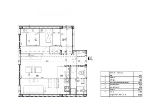 Sale, two bedroom apartment, 58m², Lekino Brdo, Voždovac Sve Podlokacije - image 3