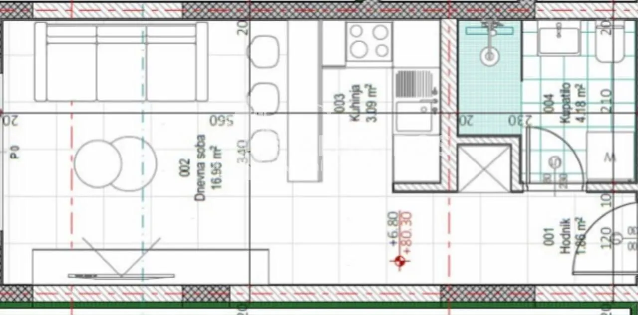Sale, apartment, 26m², Kavač, Kotor