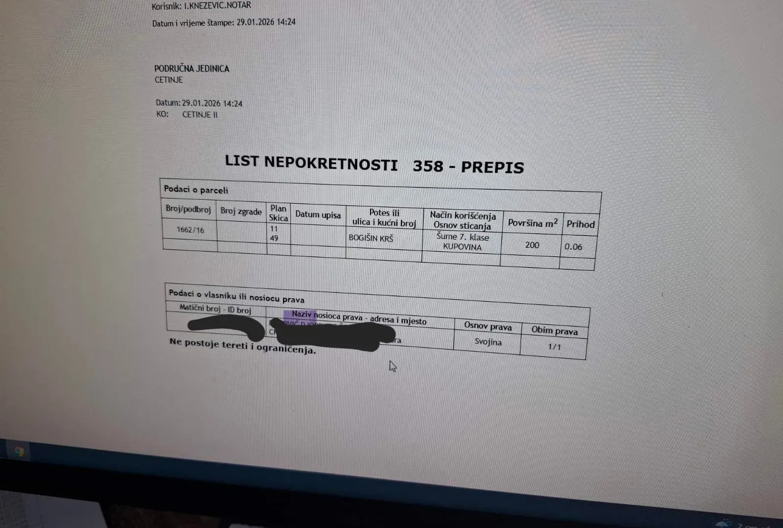 Sale, land lot, 200m², Centar, Cetinje