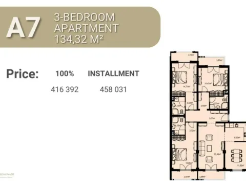 Sale, three bedroom apartment, 134m², Bečići, Budva - image 1