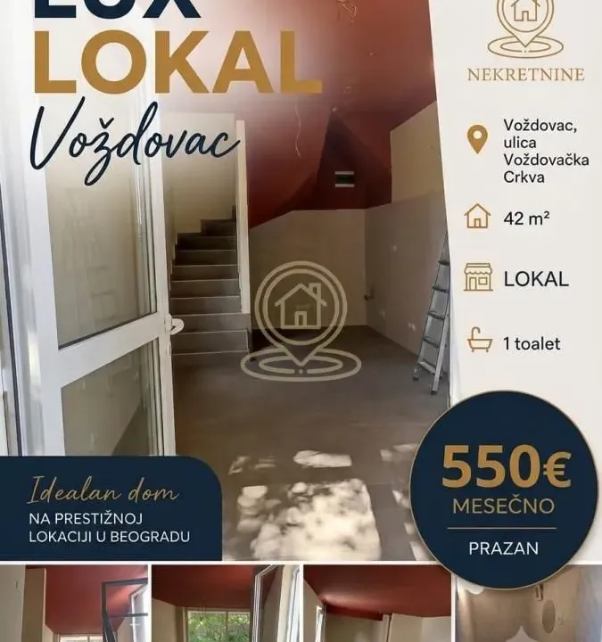 Izdavanje, poslovni prostor, 42m², Voždovačka Crkva, Voždovac Sve Podlokacije