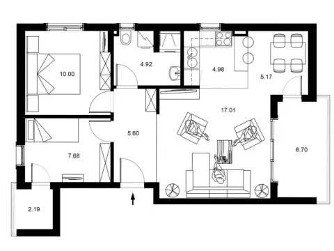 Sale, two bedroom apartment, 63m², Bečići, Budva - image 17
