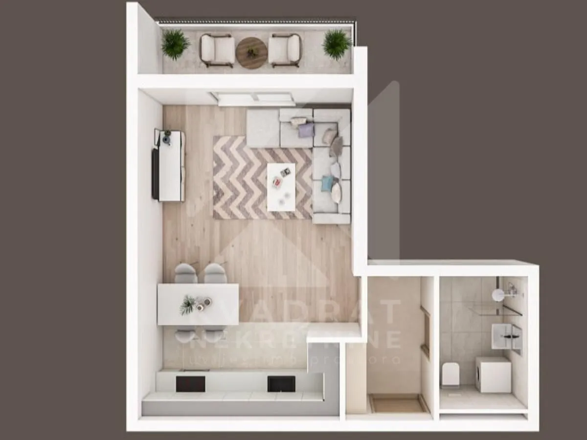 Prodaja, garsonjera, 35m², Zelenika, Podgorica
