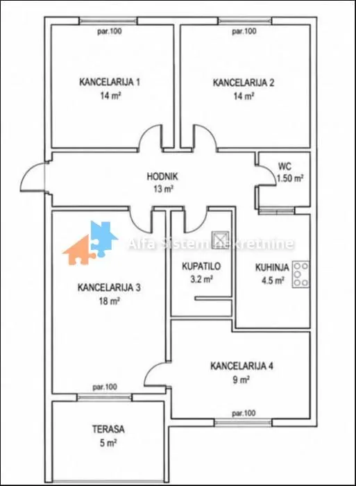Floor plan of the property showing room layout and square footage.