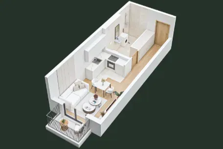 Sale, studio apartment, 30m², Stari Aerodrom, Podgorica