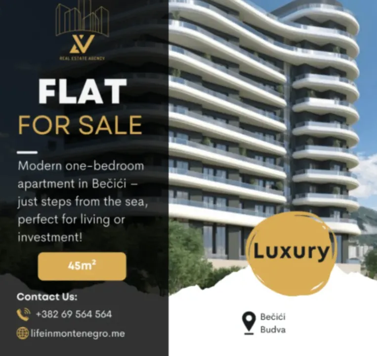 Prodaja, jednosoban stan, 45m², Bečići, Budva