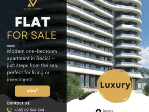 Sale, one bedroom apartment, 45m², Bečići, Budva