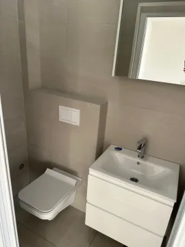 Small bathroom with a sink, mirror, and toilet. - image 4