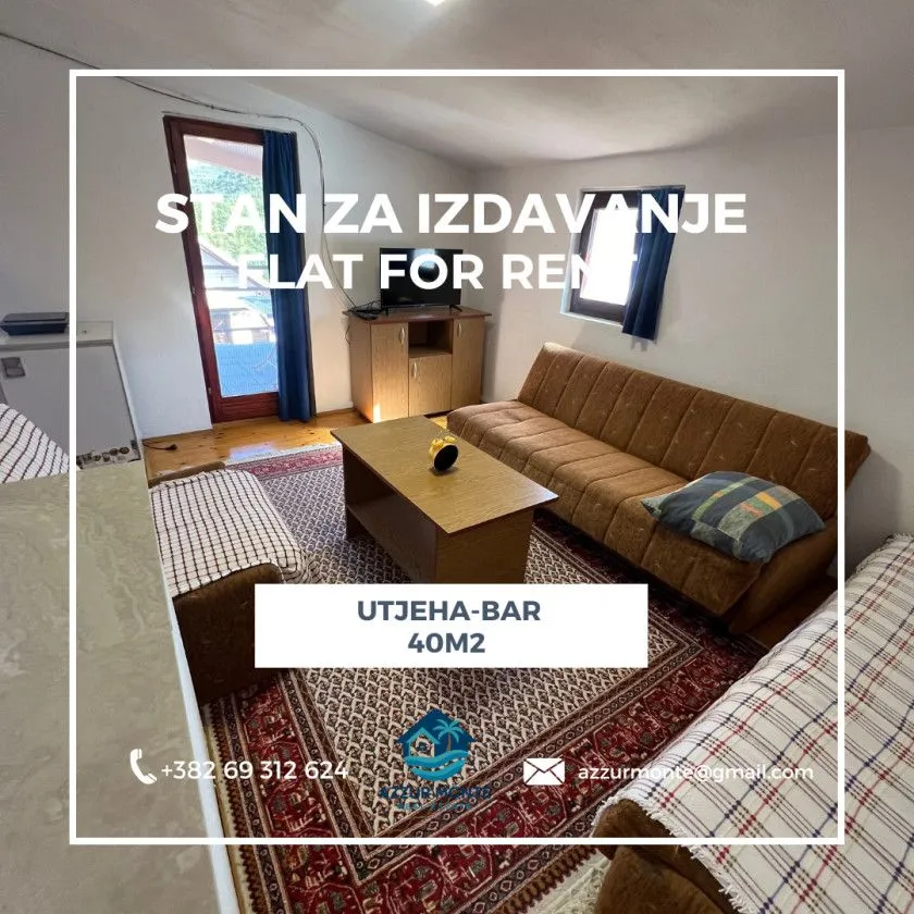 Izdavanje, stan, 40m², Utjeha, Bar